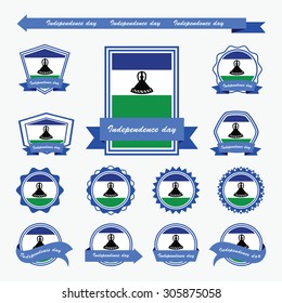 Lesotho independence day flags infographic design