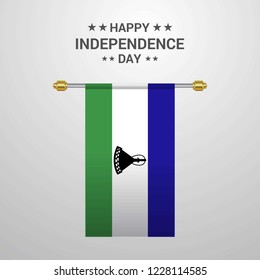 Lesotho Independence day hanging flag background