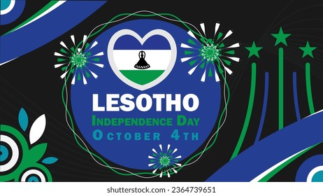 Lesotho Independence Day vector banner design. Happy Lesotho Independence Day modern minimal graphic poster illustration. greeting card.