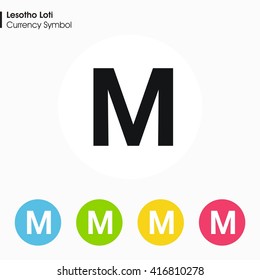 Lesotho Loti sign icon.Money symbol. Vector illustration.
