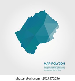 Lesotho Map Abstract geometric rumpled triangular low poly style gradient graphic on white background