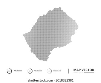 Lesotho map abstract line gray on white background vector for presentation. Creative concept for infographic.