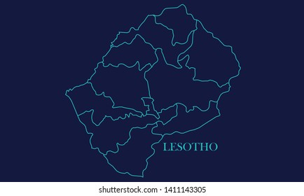 Lesotho Map Background Vector eps10
