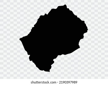 Mapa de Lesoto Color negro en la columna de fondo no dividido en ciudades