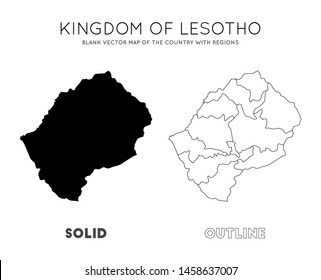 Lesotho map. Blank vector map of the Country with regions. Borders of Lesotho for your infographic. Vector illustration.