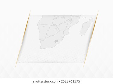 Lesotho Map in Blue with Gold Framed Accents. Modern Vector Map of Lesotho. Vector Illustration.