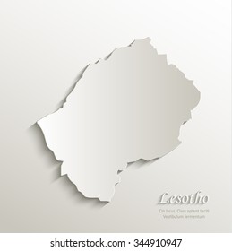 Lesotho map card paper 3D natural vector