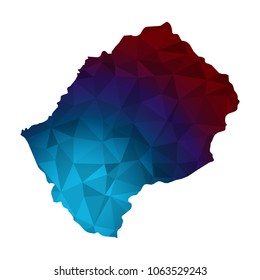 Lesotho map - Colorful Polygonal map of Lesotho rumpled triangular low poly style gradient graphic background , Vector illustration eps 10.