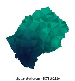 Lesotho map - Colorful Polygonal map of Lesotho rumpled triangular low poly style gradient graphic background , Vector illustration eps 10.