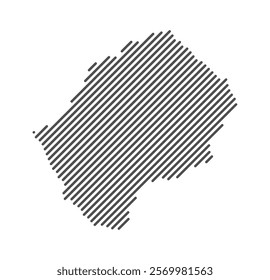 Lesotho - Map of the country formed by lines. Vector Illustration.