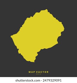 Lesotho map golden yellow color High Detailed on gray background. Abstract design vector illustration eps 10