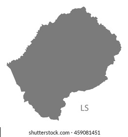 Lesotho Map grey