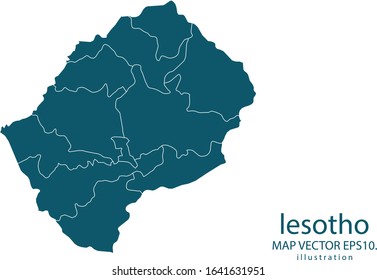 Lesotho map High Detailed on white background. Abstract design vector illustration eps 10