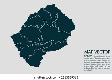 Lesotho Karte hoch detailliert auf weißem Hintergrund. Abstraktes Design, Vektorgrafik eps10