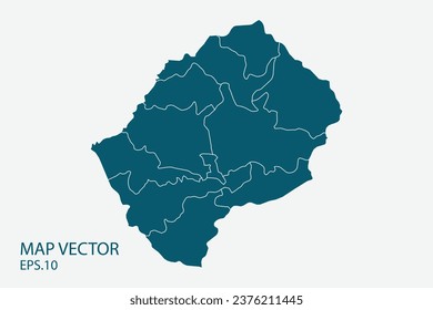 Lesotho map High Detailed on white background. Abstract design vector illustration eps 10