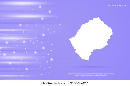 Lesotho map isolated on purple background. Vector Illustration.