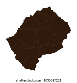 Lesotho map on white background vector.