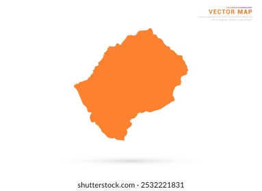Mapa de Lesoto - estilo abstracto anaranjado aislado en el Vector de fondo blanco.