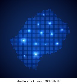 Lesotho map page symbol for your web site design Lesotho map logo, app, UI. Wire frame 3D mesh polygonal network line, design sphere, dot and structure. Lesotho map.vector illustration eps 10