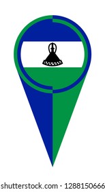 Lesotho map pointer pin icon location flag marker