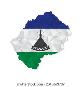 Lesotho map in polygonal style on white background. Vector illustration eps 10.