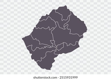 Lesotho Map Smoke Color on White Background quality files Png