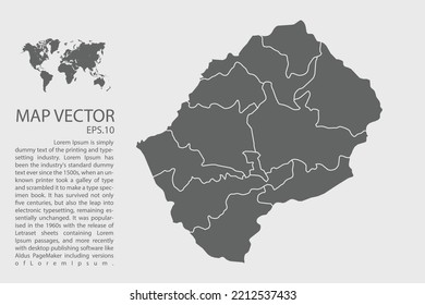 Lesotho map vector, Abstract design vector illustration Eps 10. High Detailed on white background.