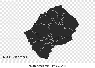 Lesotho map vector, isolated on transparent background