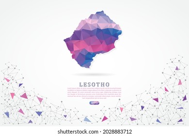 Lesotho-Karte - Weltkarte Internationale Vektorvorlage mit polygräsa Farbverlauf-Farbverlauf einzeln auf weißem Hintergrund für Bildung, Website, Banner, Infografik - Vektorgrafik eps10