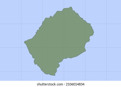 Mapa de Lesotho - Mapa mundial Planilla vectorial internacional de color verde sobre fondo azul y diseño de rejilla para diseño, educación, sitio web, infografía, banner - Ilustración vectorial