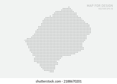 Lesotho Map - World map International vector template with grey pixel, grid, grunge, halftone style isolated on white background for education, infographic, design - Vector illustration eps 10