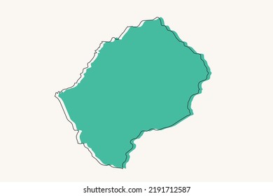 Lesotho Map - World map International vector template with black and green geometric shapes and lines style isolated on white background for design, infographic - Vector illustration eps 10