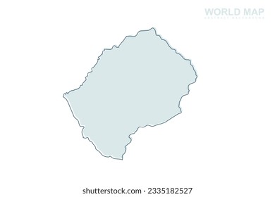 Lesotho Map - World map International vector template with blue stork line and blue geometric shapes isolated on white background for design, infographic, website - Vector illustration eps 10