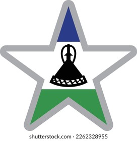 Vector de icono de la bandera nacional de Lesotho Material de ilustración