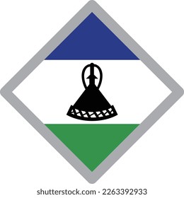 Vector de icono de la bandera nacional de Lesotho Material de ilustración