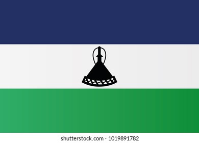 Lesotho national flag Kingdom of Lesotho vector illustration symbol.