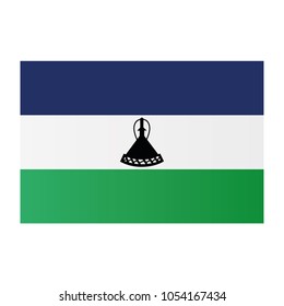 Lesotho national flag on white background texture. Vector illustration state symbol.