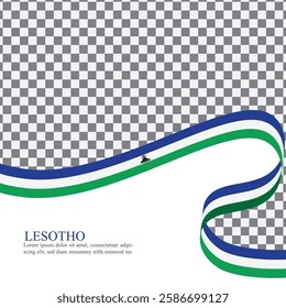 Lesotho national flag ribbon stock vector