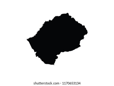 Lesotho outline map country shape
