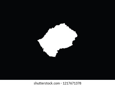 Lesotho outline map country shape state symbol national borders