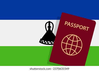 Lesotho Passport. Lesotho Flag Background. Vector
