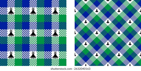 conjunto de padrão de lesotho. plano de fundo xadrez para decoração e etc. ilustração vetorial