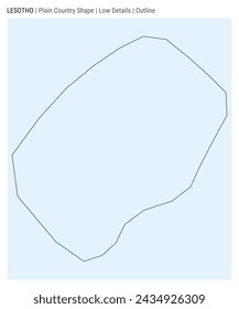 In: Lesotho Plain Country Map. Geringe Details. Gliederungsstil. In: Shape of Lesotho. Vektorgrafik.