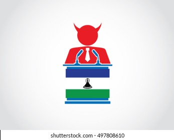 Lesotho Podium Evil Politician