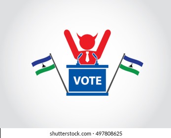 Lesotho Podium Evil Politician Celebrate