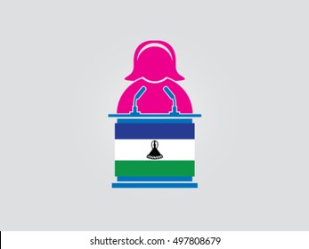 Lesotho Podium Woman Freedom Speech