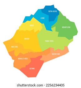 Lesotho political map of administrative divisions