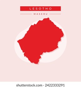 Lesotho Political Map with capital Maseru, national borders, important cities and rivers. English labeling and scaling.