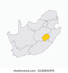 Lesoto Region destaque no mapa África do Sul