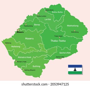 Vektorbild Lesotho Region Karte